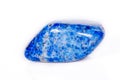 Macro mineral stone blue lapis lazuli afghanistan on white bac Royalty Free Stock Photo