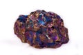 Macro mineral stone Blue Rainbow Titanium Crystal it white background