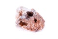 Macro mineral stone cerussite on a white background Royalty Free Stock Photo