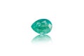 Macro mineral stone cut emerald on a white background Royalty Free Stock Photo