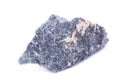 Macro mineral stone Dumortierite on white background Royalty Free Stock Photo