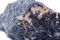 Macro mineral stone Dumortierite on white background Royalty Free Stock Photo