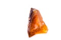 Macro mineral stone Fire opal on white background