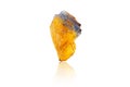 Macro mineral stone Fluorite yellow and blue color on a white background Royalty Free Stock Photo