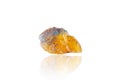 Macro mineral stone Fluorite yellow and blue color on a white background Royalty Free Stock Photo