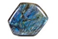 Macro mineral stone Labradorite on white background