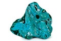 Macro mineral stone malachite Chrysocolla on a white background