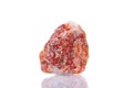 Macro mineral stone orange calcite on a white background Royalty Free Stock Photo