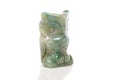 Macro mineral stone owl from moss agate Royalty Free Stock Photo