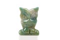 Macro mineral stone owl from moss agate Royalty Free Stock Photo