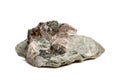 Macro mineral stone quartz chlorite Palygorskite rock on a white