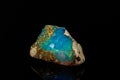 Macro mineral stone rare and beautiful opals on a black background Royalty Free Stock Photo