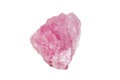 Macro mineral stone Rose quartz on white background Royalty Free Stock Photo