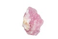 Macro mineral stone Rose quartz on white background Royalty Free Stock Photo