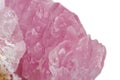 Macro mineral stone Rose quartz on white background Royalty Free Stock Photo
