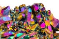 Macro mineral stone Titanium Quartz, Flame Aura Quartz on a whit