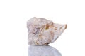 Macro mineral stone Wollastonite on a white background