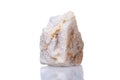 Macro mineral stone Wollastonite on a white background