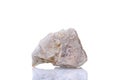 Macro mineral stone Wollastonite on a white background