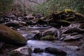 Macro Naturescape of a Small River in Slow Shutter Speed Royalty Free Stock Photo