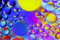 Macro Oil bubbles colourful background Royalty Free Stock Photo