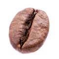 Macro of roasted coffee bean isolated on white background Royalty Free Stock Photo