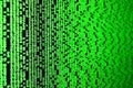 Macro of password selection on the monitor of the office computer. The concept of hacking the protection of a personal data keeper