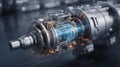 A macro perspective of a fully assembled compact fuel assembly emphasizing the compactness and sophisticated engineering Royalty Free Stock Photo
