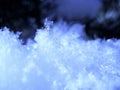 Macro photo with the background texture of the crystals of frozen water droplets in the form of snow ice in the sunset