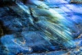 Macro photo of a blue crystal moonstone. Royalty Free Stock Photo
