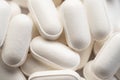 Macro photo of a bunch of little white zinc pills Royalty Free Stock Photo