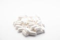 Macro photo of a bunch of little white zinc pills Royalty Free Stock Photo