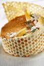 Macro Photo of Christmas Honey Cake on Blurred Background Royalty Free Stock Photo