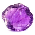 Macro photo of a clear amethyst stone isolated on white