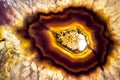 Macro photo of a colorful agate rock slice. Royalty Free Stock Photo