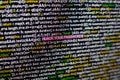 Macro photo of computer screen with program source code and highlighted HIJACK YOUR PASSWORDS inscription in the middle Royalty Free Stock Photo
