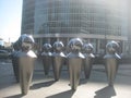 Macro photo with a decorative background of a modern sculpture on the streets of a modern European city for design