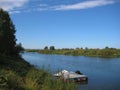 Macro photo with decorative background of summer Sunny landscape on the Bank of the European river