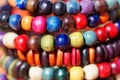 Different colored wood beads