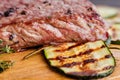 Macro photo of field of grilled beef steak Royalty Free Stock Photo