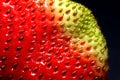 Macro photo of fresh red strawberry seeds. Texture of the red surface of the strawberry berries closeup Royalty Free Stock Photo