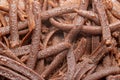 Macro photo of condensated grated chocolate Royalty Free Stock Photo