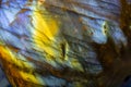 Macro photo of a iridescent crystal labradorite rock. Royalty Free Stock Photo