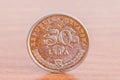 Macro photo of 50 lipa, Croatian HRK coin Royalty Free Stock Photo