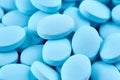 Macro photo of many blue pills. Medical Royalty Free Stock Photo