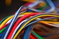 Macro photo of the many colorful cable Royalty Free Stock Photo