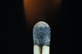 Macro photo of a matches when ignited, burning off. Lit fire. Royalty Free Stock Photo