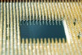 Macro photo of a modern CPU main computer processor. Angle view Royalty Free Stock Photo