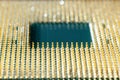 Macro photo of a modern CPU main computer processor. Angle view Royalty Free Stock Photo