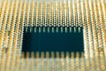 Macro photo of a modern CPU main computer processor. Angle view Royalty Free Stock Photo